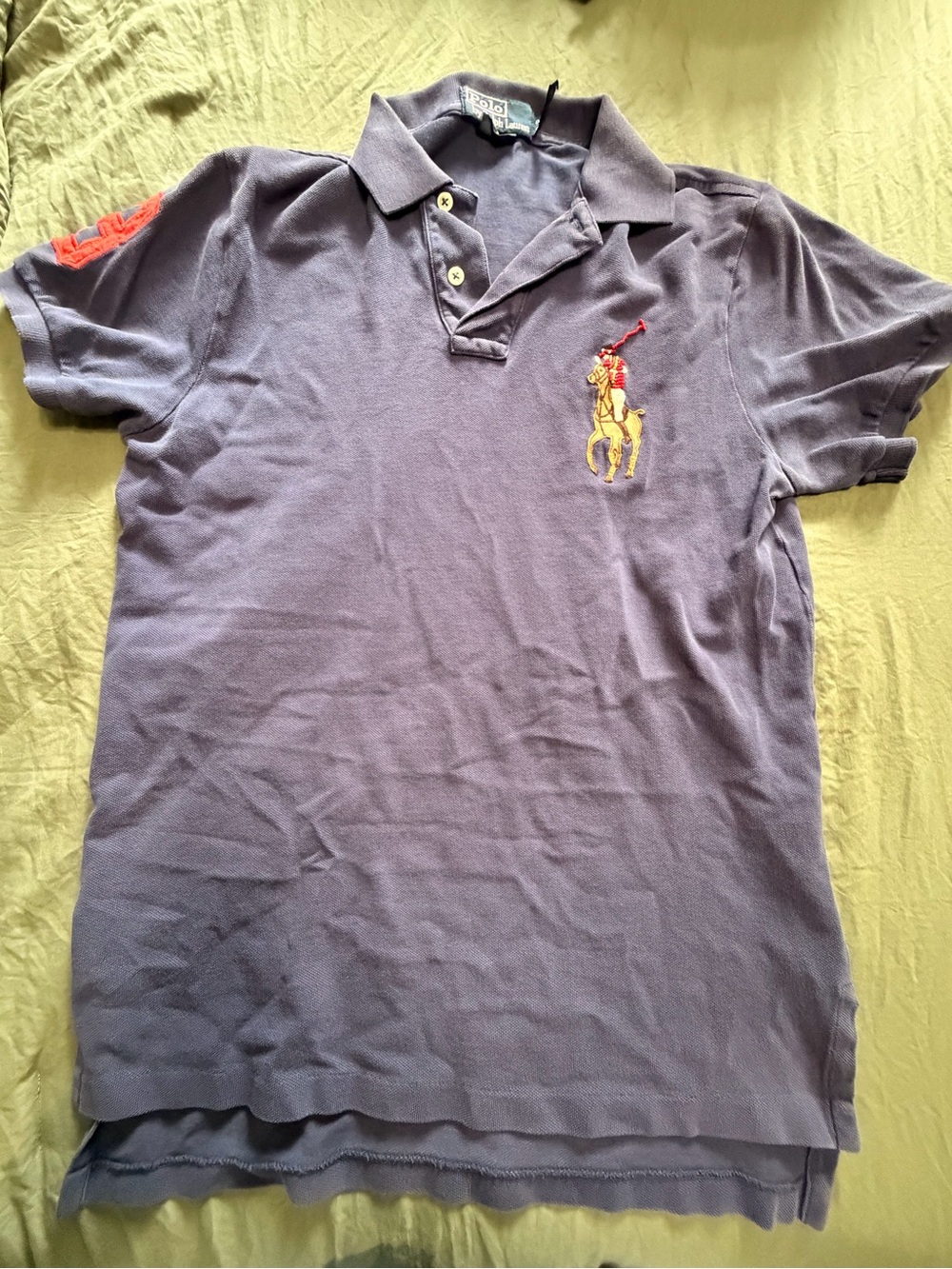 Ralph Lauren Blue Polo with Embroidered Pony